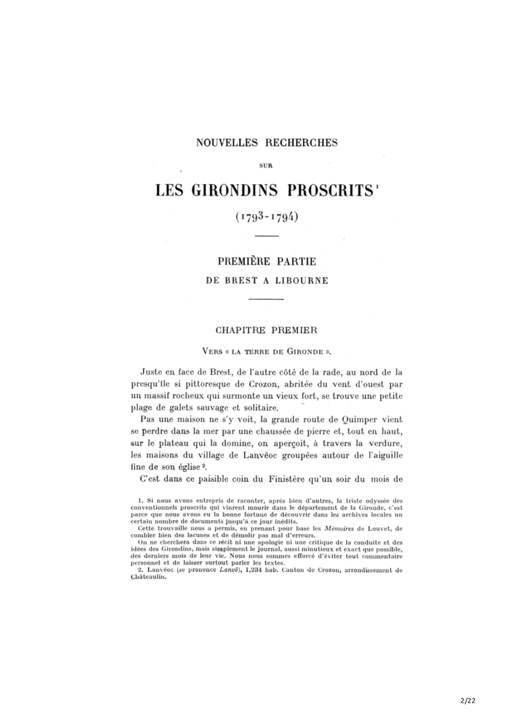 Nouvelles recherches sur les Girondins proscrits 1793 - 1794