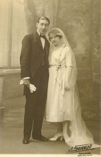 Mariage René Barreau et Marie Chatelier en 1920 (à Toulouse ?)